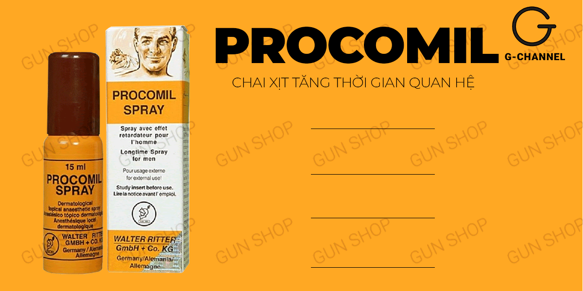 Kho sỉ Chai xịt Đức Procomil - Kéo dài thời gian - Chai 15ml có tốt không? Kho sỉ Chai xịt Đức Procomil - Kéo dài thời gian - Chai 15ml có tốt không?