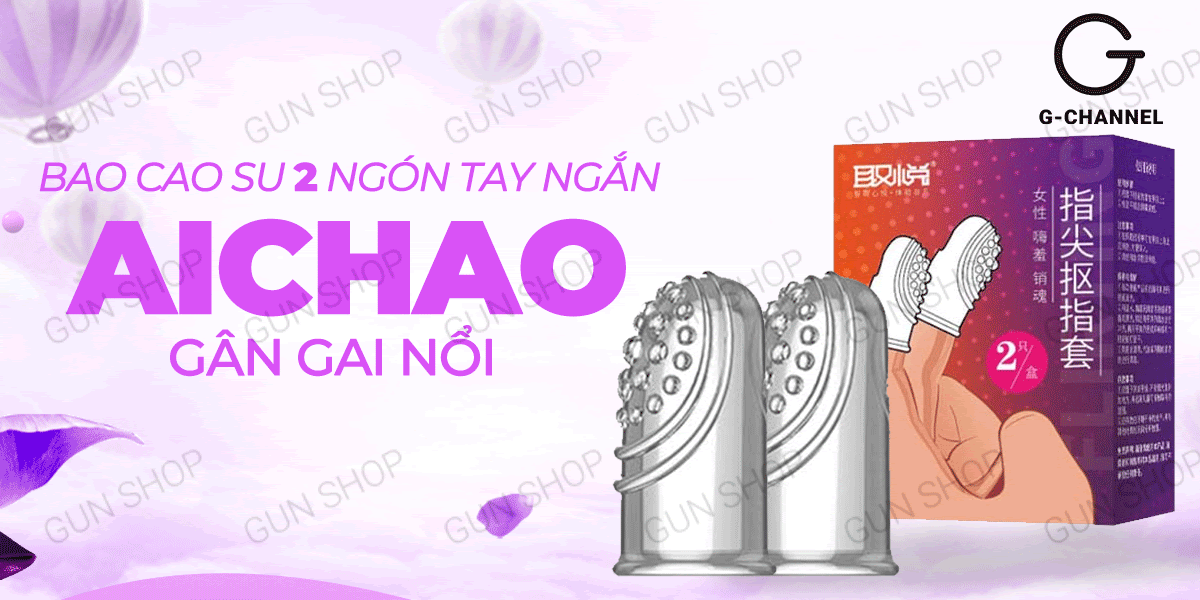 Phân phối Bao cao su 2 ngón tay ngắn Aichao - Gân gai nổi - Hộp 2 cái giá tốt Phân phối Bao cao su 2 ngón tay ngắn Aichao - Gân gai nổi - Hộp 2 cái giá tốt