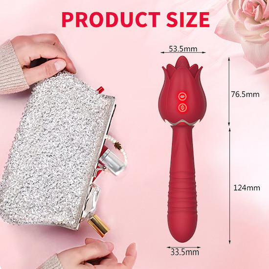 Bảng giá Dương vật giả 2 đầu rung thụt kèm lưỡi liếm hình bông hoa hồng chày rung massage giá tốt Bảng giá Dương vật giả 2 đầu rung thụt kèm lưỡi liếm hình bông hoa hồng chày rung massage giá tốt