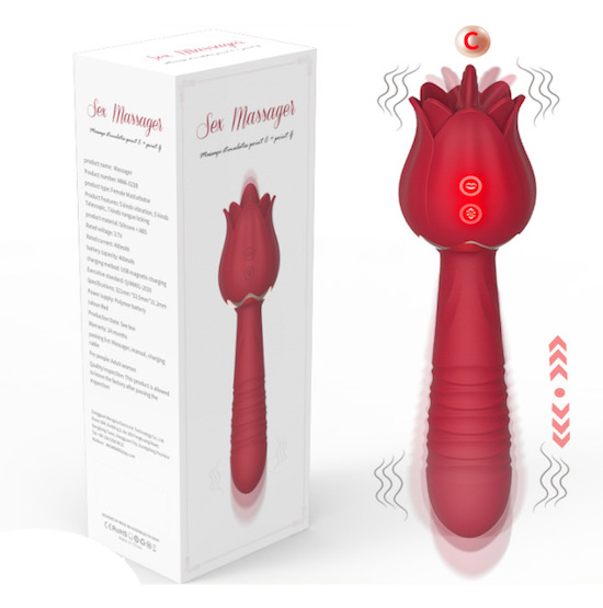 Bảng giá Dương vật giả 2 đầu rung thụt kèm lưỡi liếm hình bông hoa hồng chày rung massage giá tốt Bảng giá Dương vật giả 2 đầu rung thụt kèm lưỡi liếm hình bông hoa hồng chày rung massage giá tốt