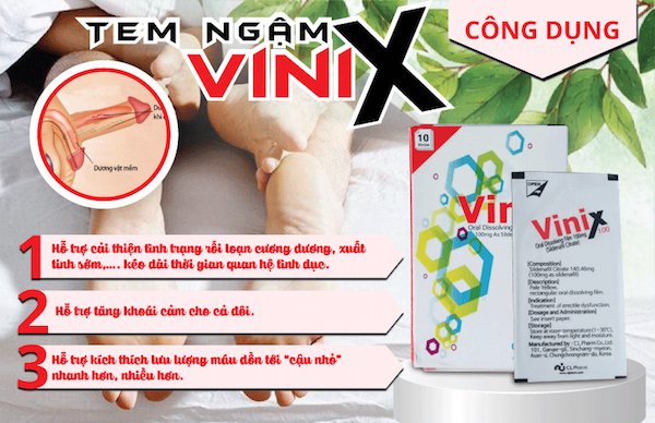 Bảng giá Tem ngậm Vinix 100mg tăng cường sinh lý của Hàn Quốc kéo dài thời gian giá tốt Bảng giá Tem ngậm Vinix 100mg tăng cường sinh lý của Hàn Quốc kéo dài thời gian giá tốt