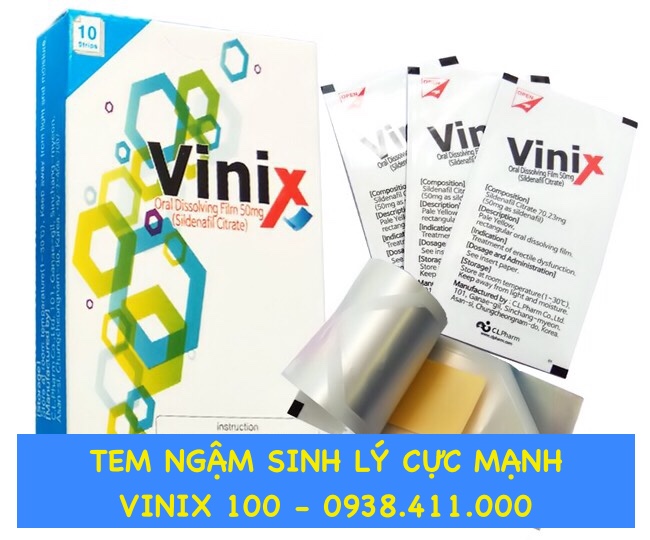 Bảng giá Tem ngậm Vinix 100mg tăng cường sinh lý của Hàn Quốc kéo dài thời gian giá tốt Bảng giá Tem ngậm Vinix 100mg tăng cường sinh lý của Hàn Quốc kéo dài thời gian giá tốt