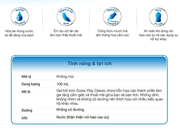 Review Gel bôi trơn Durex Play Classic 50ml nhập khẩu Review Gel bôi trơn Durex Play Classic 50ml nhập khẩu