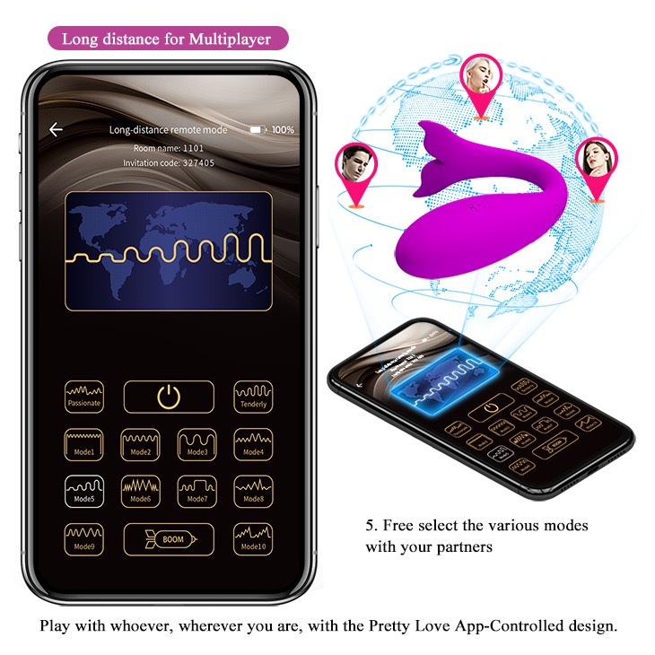 Sỉ Trứng Rung Cá Heo Điều Khiển Qua App Điện Thoại Pretty Love JayLeen cao cấp Sỉ Trứng Rung Cá Heo Điều Khiển Qua App Điện Thoại Pretty Love JayLeen cao cấp