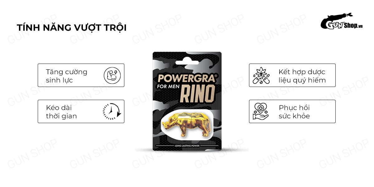 Bỏ sỉ Viên uống phục hồi sinh lý kéo dài thời gian Powergra For Men Rino - Vỉ 1 viên giá tốt Bỏ sỉ Viên uống phục hồi sinh lý kéo dài thời gian Powergra For Men Rino - Vỉ 1 viên giá tốt